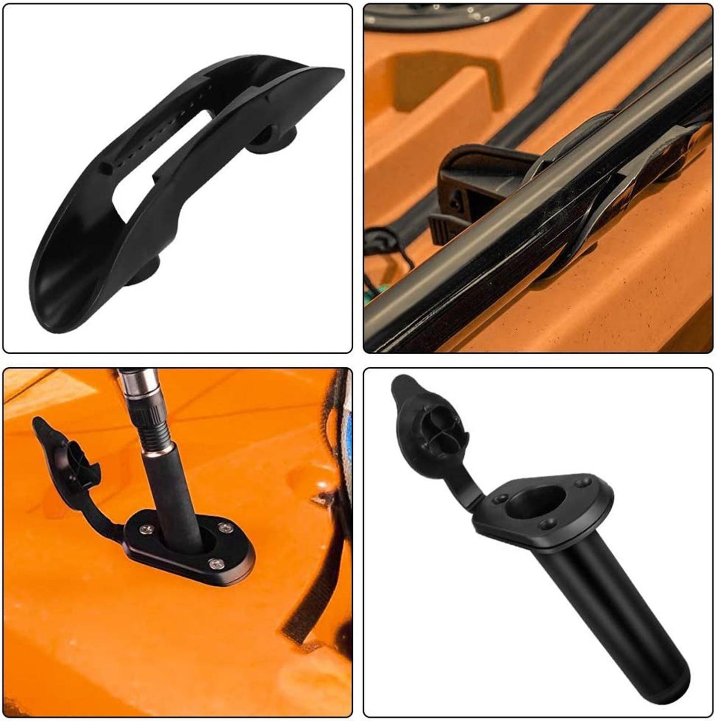 2 Pieces Plastic Flush Mount with Gasket Fishing Rod Holder for Canoe