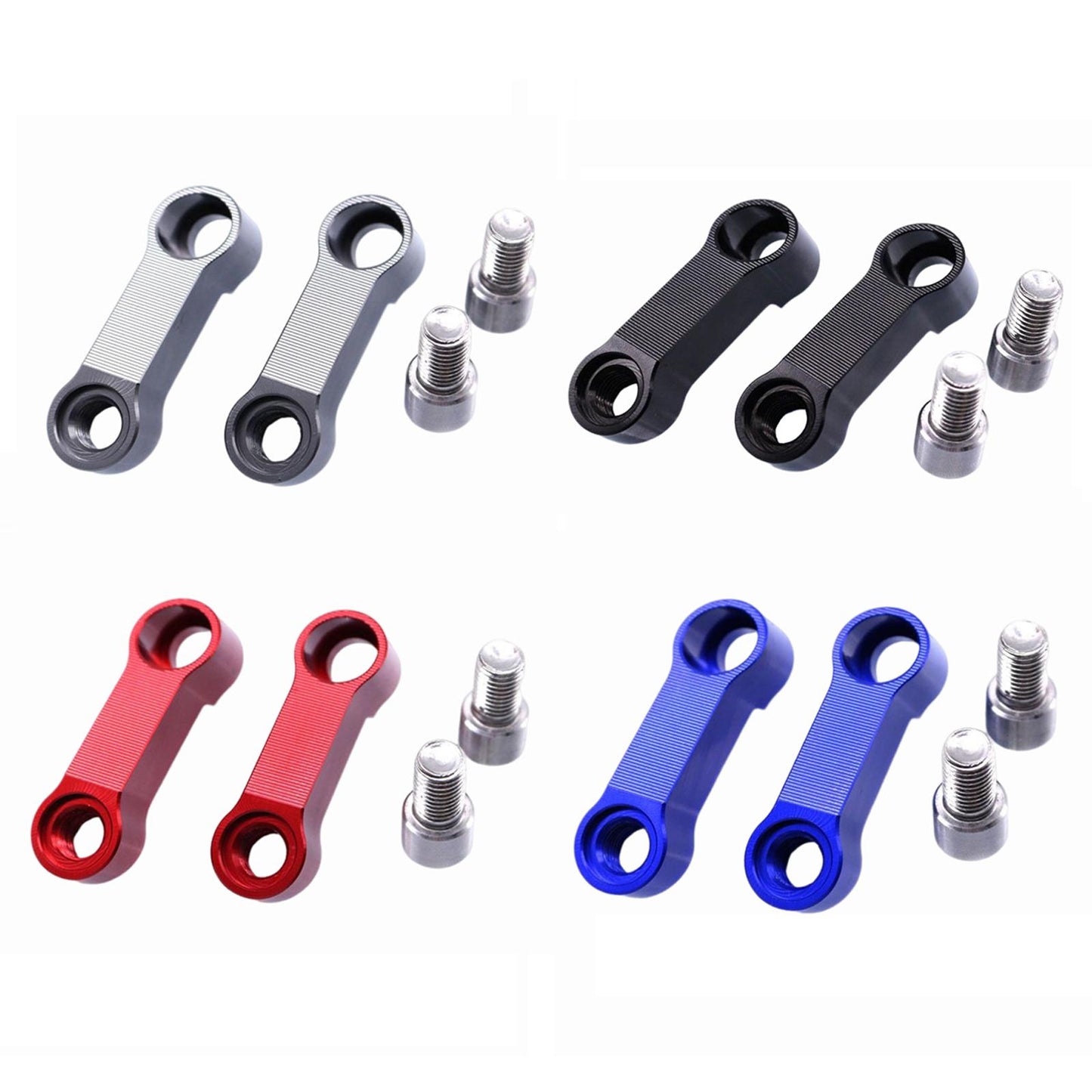 2 Pieces Mirror Mount Riser 10mm Spare Parts Aluminum Alloy  Red