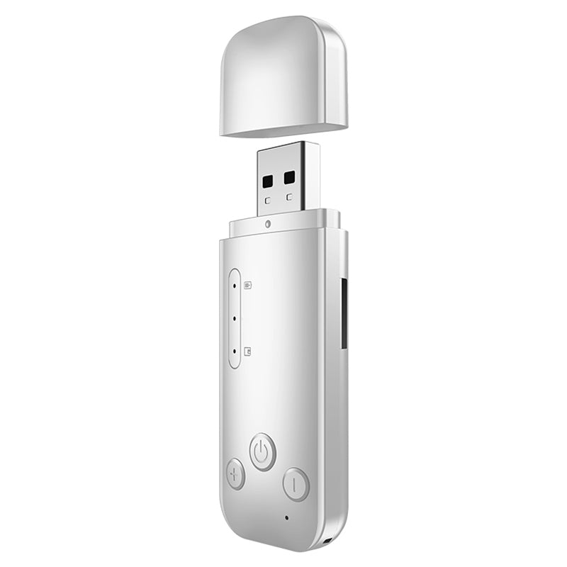 D90 Bluetooth 5.0 Wireless USB Audio Receiver Transmitter 2-in-1 Pluggable TF Card Dual Output Bluetooth Adapter - White