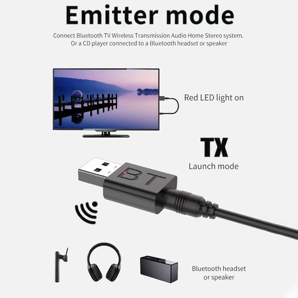 HQ-00989 Bluetooth Adapter BT Transmitter Mini Wireless Small Bluetooth 5.0 Dongle for Phone, TV, Computer, Laptop, Car Audio