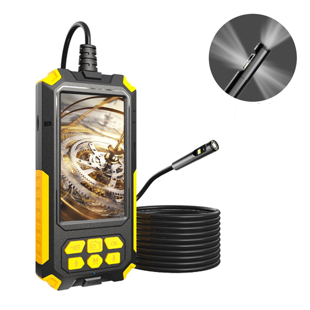 P50 10m Hard Wire 8mm Tri-Lens HD Borescope 4.5inch Screen Waterproof Sewer Inspection Endoscope