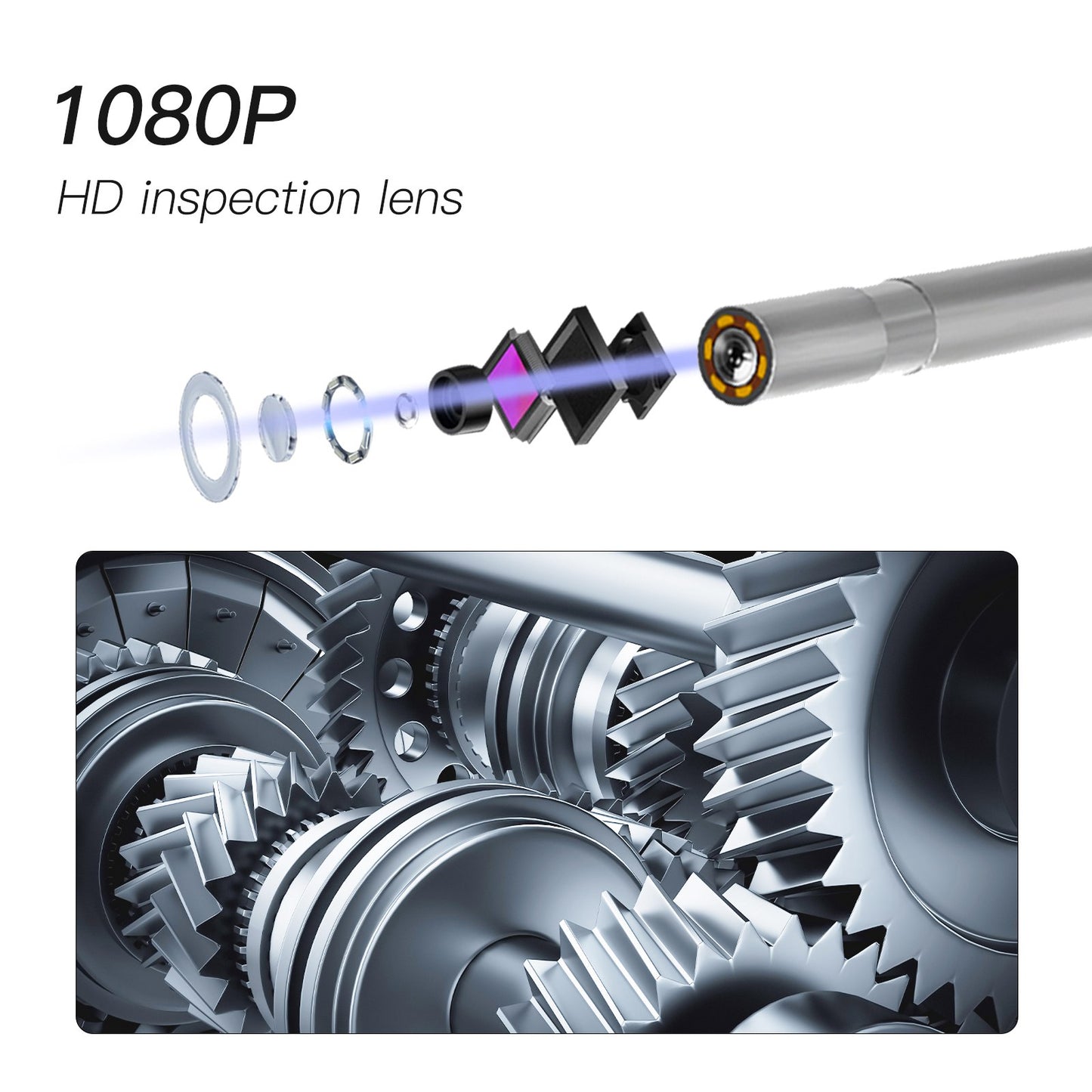P10 2m Hard Wire 3.9mm Lens 1080P HD Endoscope for Cars 2.8&quot; IPS Screen Piping Inspection Camera