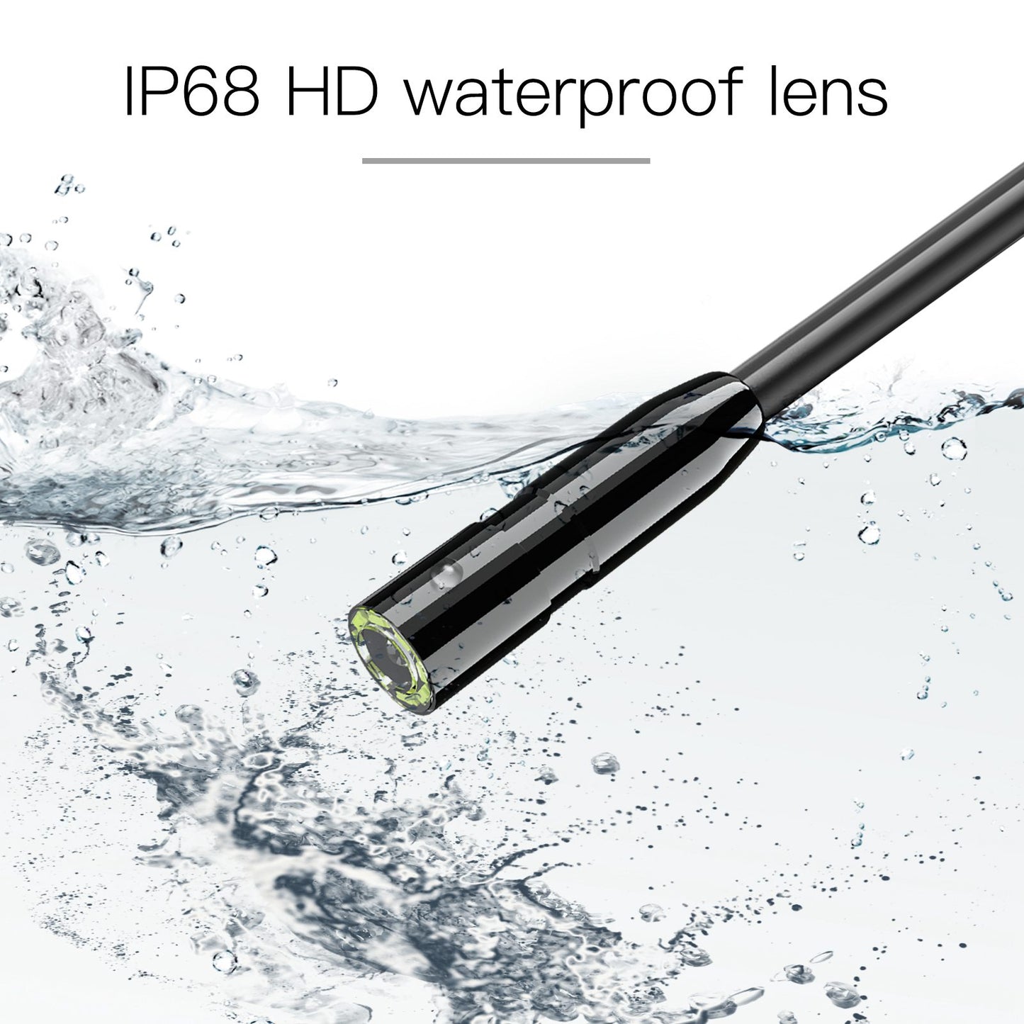 P10 5m Hard Wire 8mm Lens 2.8&quot; IPS Screen Piping Inspection Camera 1080P HD Borescope 8-LED Endoscope