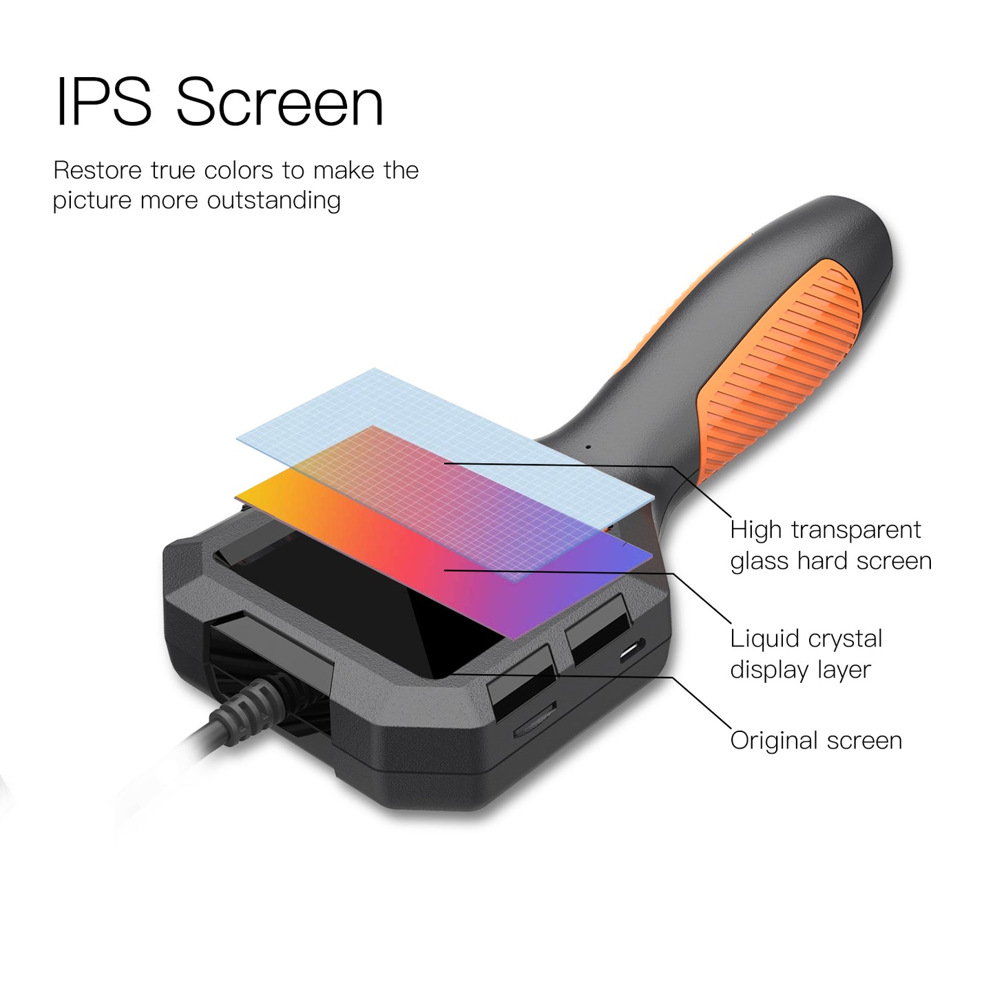 P10 5m Hard Wire 8mm Lens 2.8&quot; IPS Screen Piping Inspection Camera 1080P HD Borescope 8-LED Endoscope