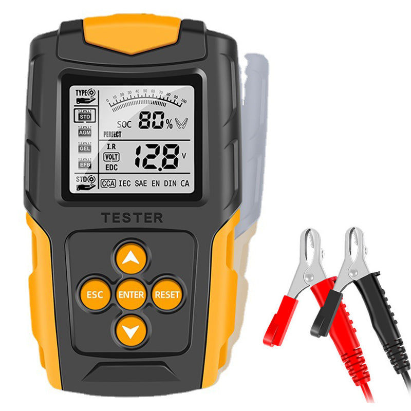 E-Fast TK100 12V / 24V Car Battery Tester Battery Analyzer Digital Resistance Measuring Instrument - Orange
