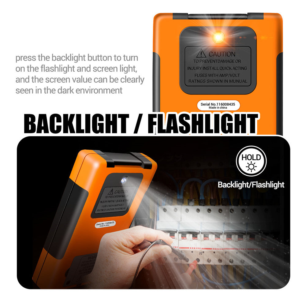 ANENG-Q60S Digital Multimeter True RMS 6000 Counts Smart AC/DC Voltage Tester AI Speech Recognition Transistor Tester - Orange