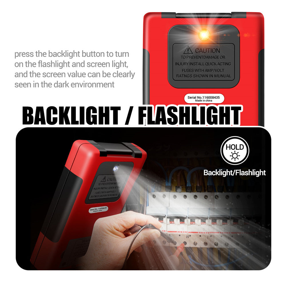 ANENG-Q60S Digital Multimeter True RMS 6000 Counts Smart AC/DC Voltage Tester AI Speech Recognition Transistor Tester - Red