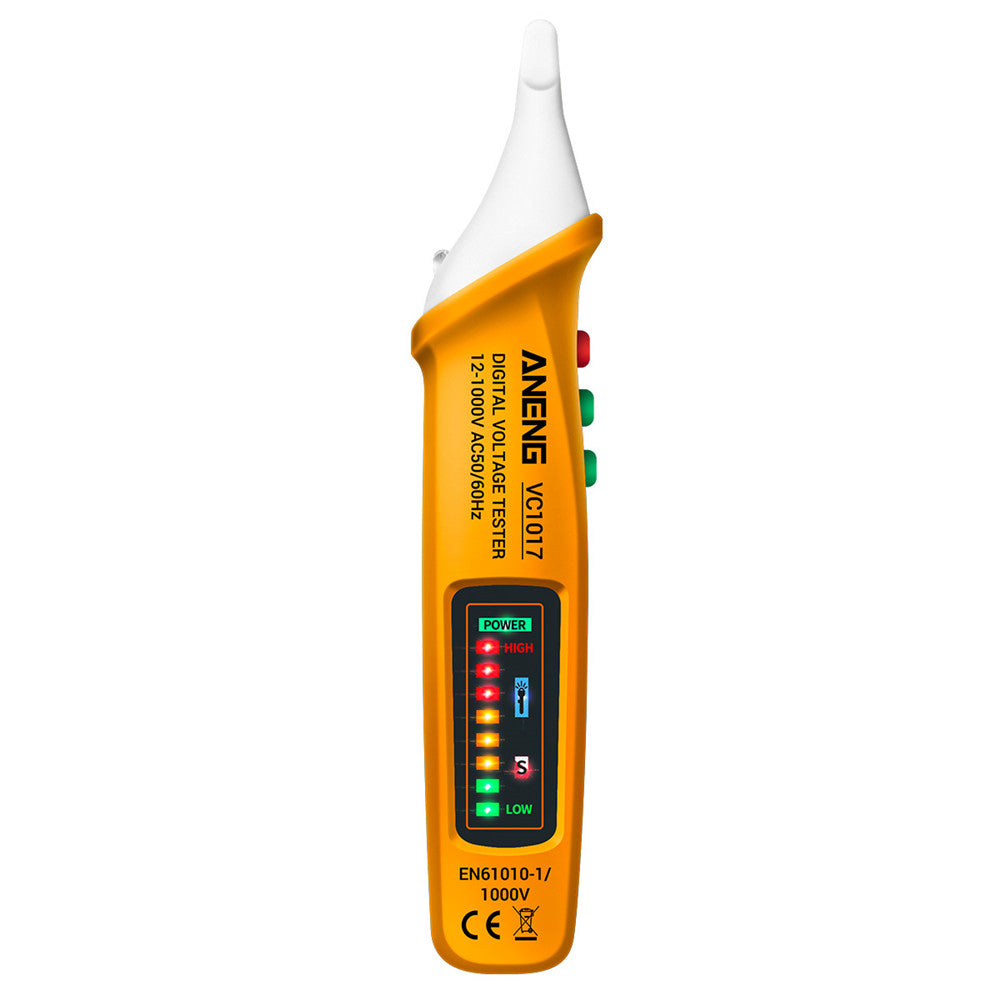 Aneng VC1017 12-1000V Non-contact Sound-light Tester Digital AC Voltage Meter Multimeter Pen - Yellow