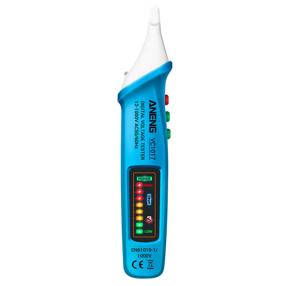 Aneng VC1017 12-1000V Non-contact Sound-light Tester Digital AC Voltage Meter Multimeter Pen - Blue