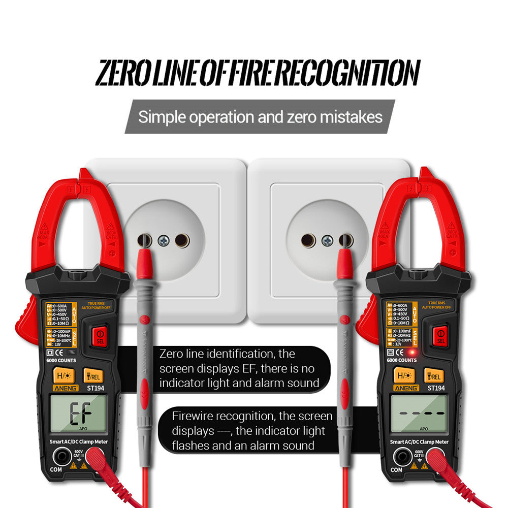 Aneng ST194 Intelligent AC/DC Voltage Tester Clamp Current Meter Digital Multimeter Electrical Tool