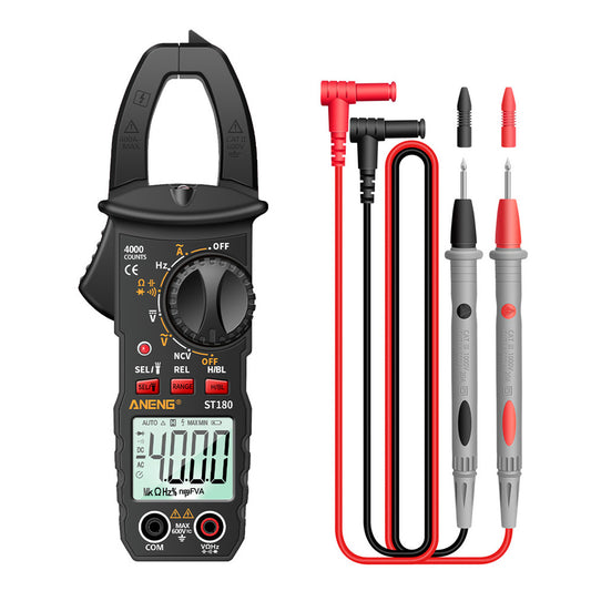 Aneng ST180 4000 Counts Digital Clamp Meter AC Current Multimeter Ammeter Voltage Tester - Black