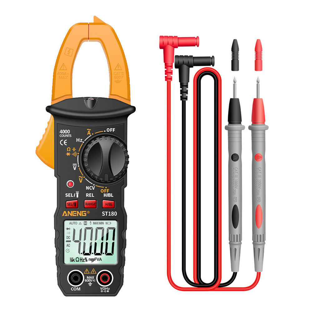 Aneng ST180 4000 Counts Digital Clamp Meter AC Current Multimeter Ammeter Voltage Tester - Yellow