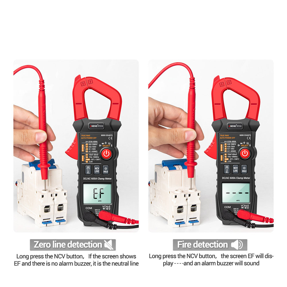 Aneng ST210 True RMS 6000 Counts Professional Smart Clamp Multimeter DC/AC 600A AUTO Digital Meter Current Tester - Red