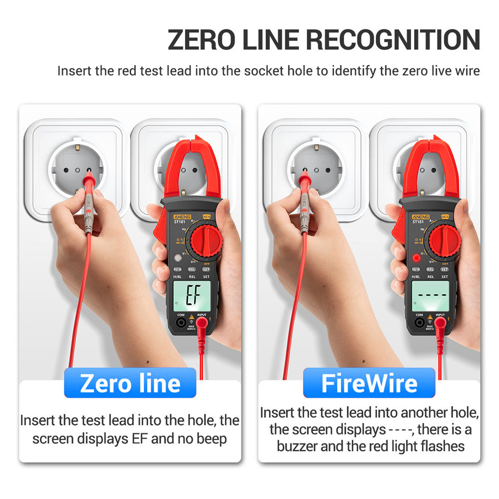 Aneng ST181 Digital Clamp Meter DC/AC Current 4000 Counts Multimeter Ammeter Voltage Capacitance Ohm Tester