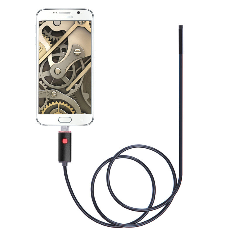 1m Flexible Wire USB+Micro USB 2-In-1 Inspection Snake Camera 6-LED Borescope Waterproof Industrial Endoscope with 5.5mm Lens