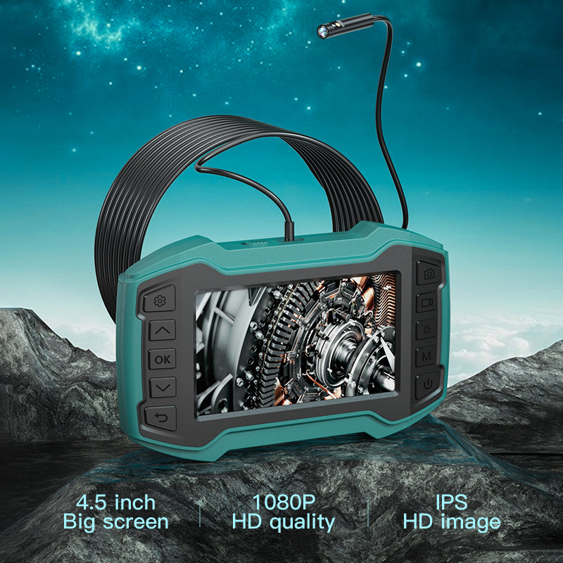 Inskam 452-2 4.5inch IPS HD Screen Dual Lens Industrial Endoscope with 6-LED Light Waterproof Camera Video Recorder (1m Hard Wire)