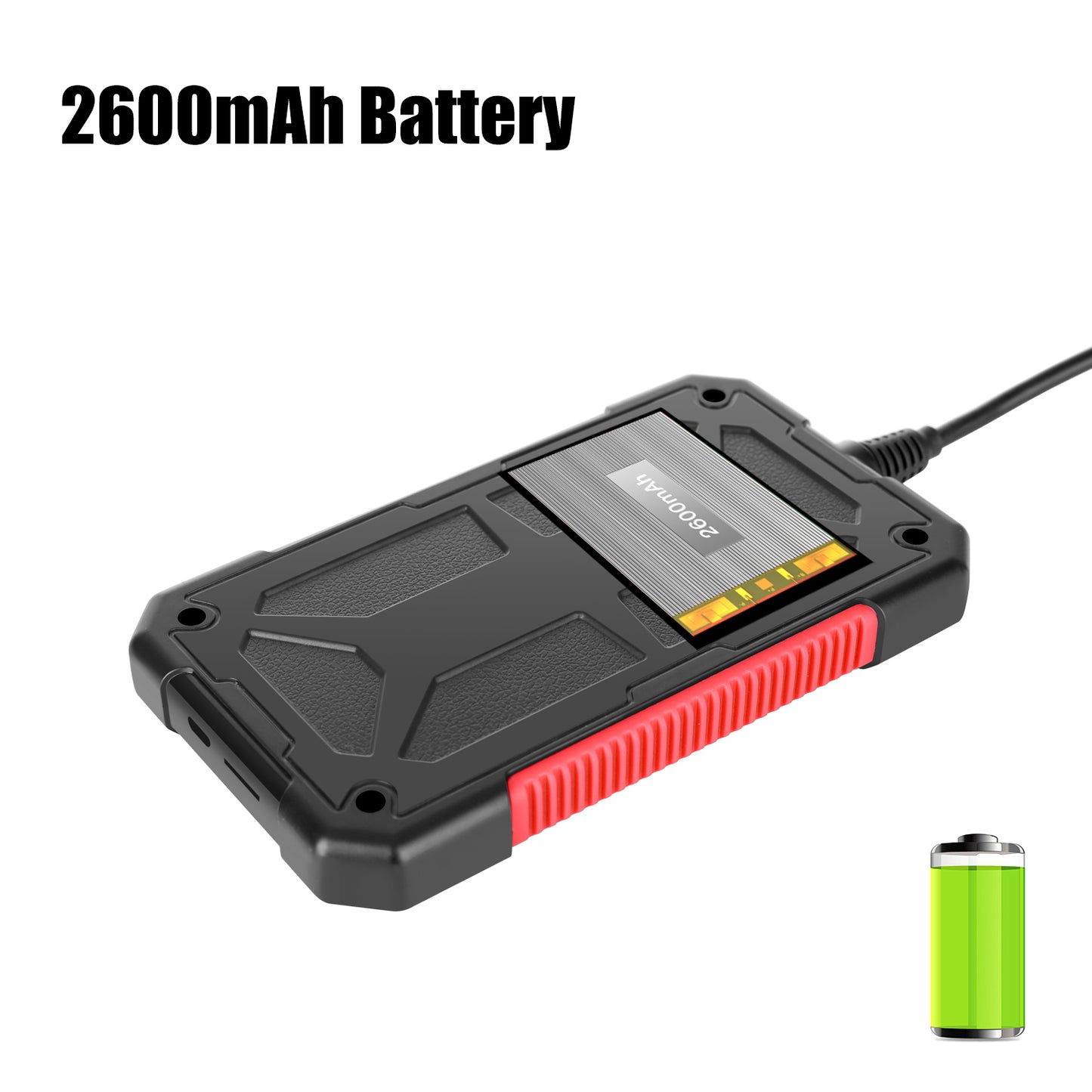 P40 2m Hard Wire 4.3 inch Screen HD 1080P Rechargeable Industrial Endoscope 6-LED 3.9mm Lens Waterproof Inspection Camera - Red