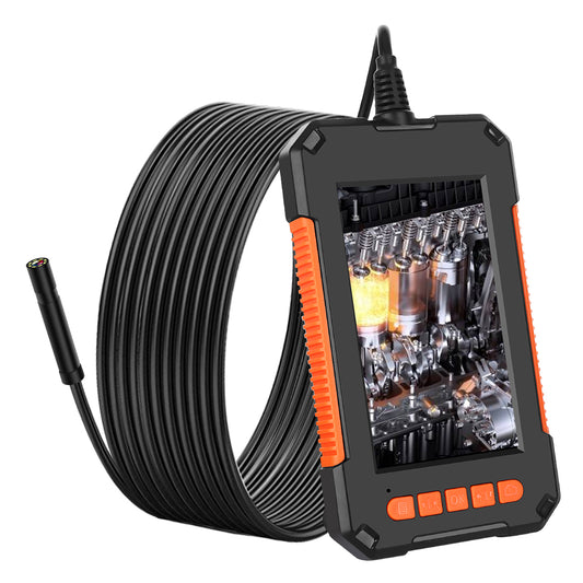 P40 2m Hard Wire 4.3 inch Screen 8mm HD 1080P Industrial Endoscope Rechargeable 8-LED Borescope Waterproof Inspection Camera - Orange
