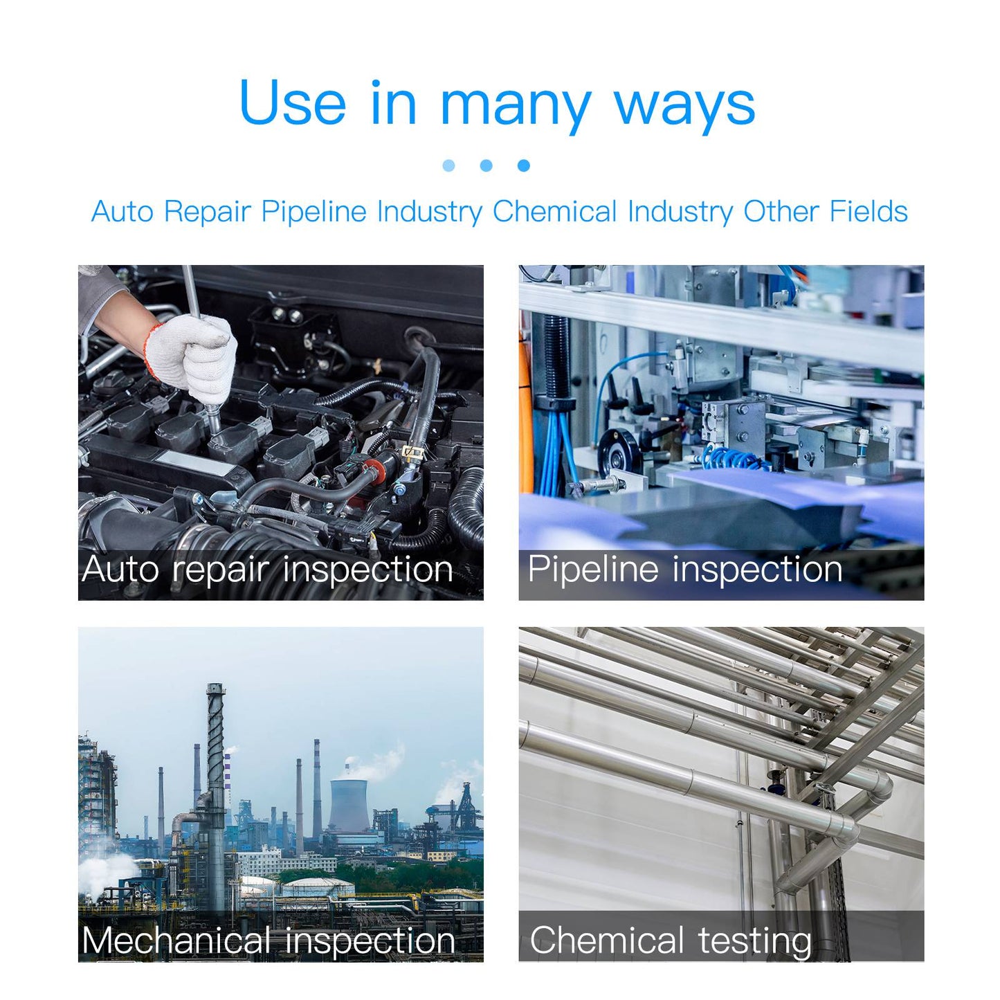 P100 5m Rigid Cable, 5.5mm Lens 2.4 Inch IPS Screen LED Pipe Inspection Borescope HD 1080P Industrial Endoscope Camera