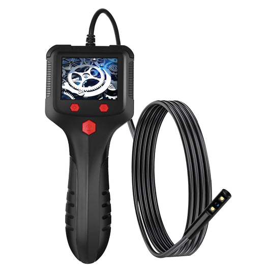 P100 2m Rigid Cable, 6-LED Pipe Inspection Borescope 8mm Lens 2.4 Inch IPS Screen HD 1080P Industrial Endoscope Camera - Side Lens