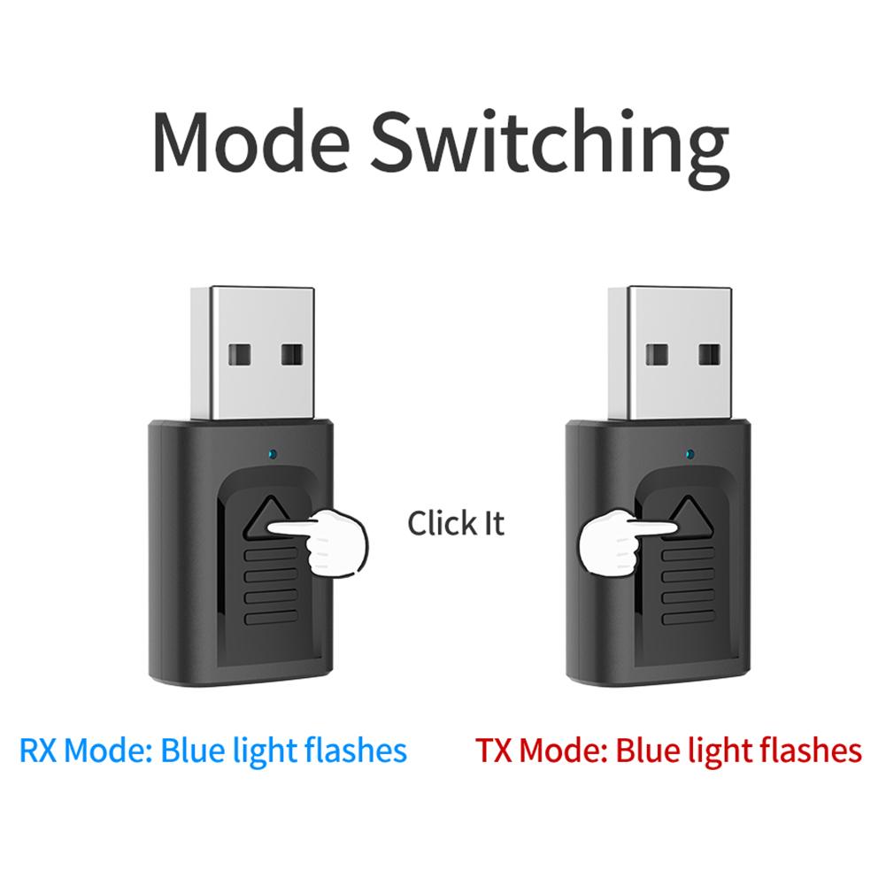 M315 4 In 1 Wireless Bluetooth 5.0 Audio Transmitter Receiver Portable Mini AUX USB Stereo Audio Adapter for TV Car PC Headphones