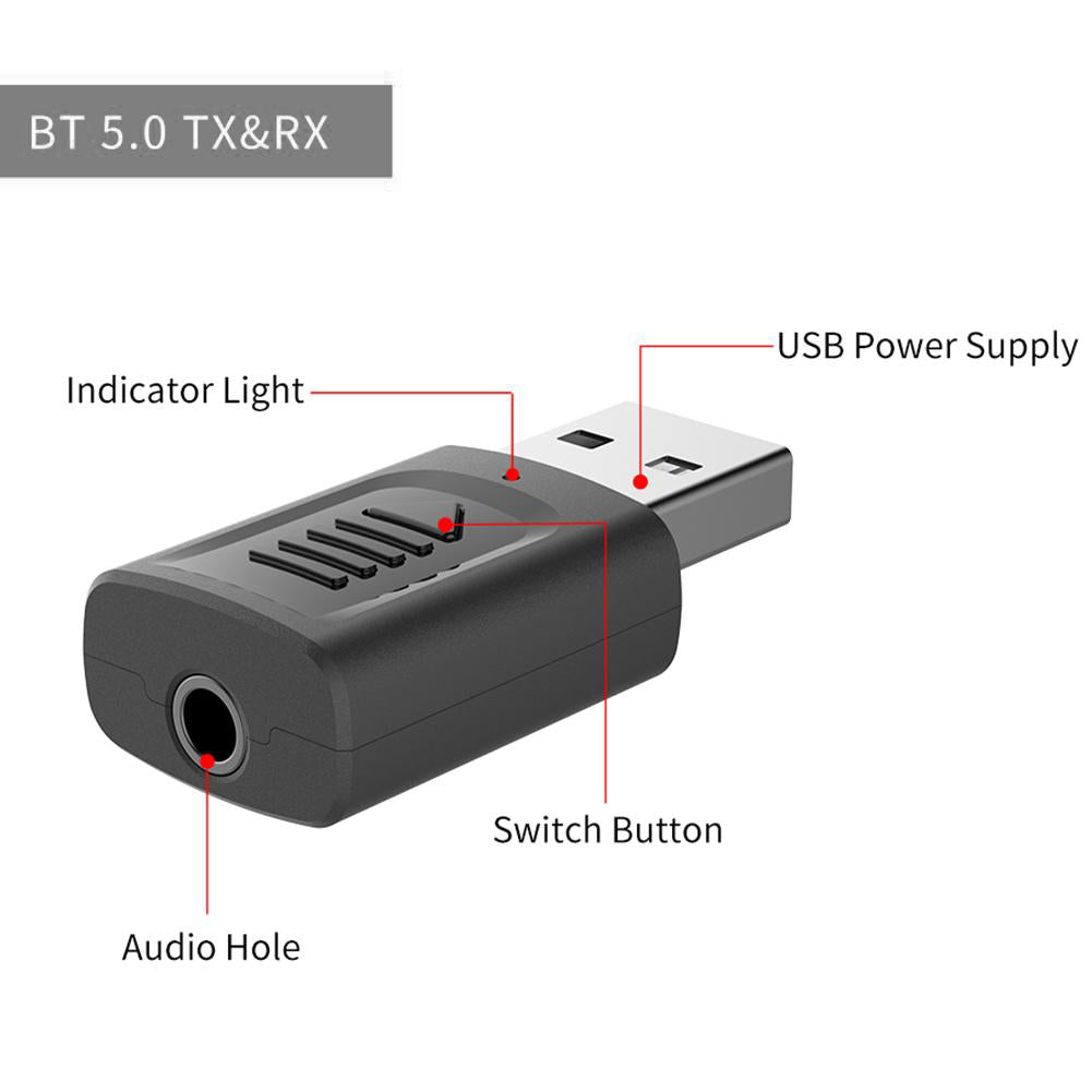 M315 4 In 1 Wireless Bluetooth 5.0 Audio Transmitter Receiver Portable Mini AUX USB Stereo Audio Adapter for TV Car PC Headphones