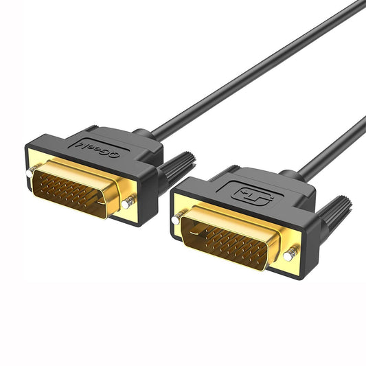 Uniqkart QG-HD15 1.8m DVI Male to DVI Male Cable Adapter Dual-Link Cord Converter Support 2560x1600/60Hz Compatible with DVI-D (24+1)