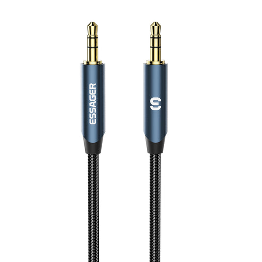 Essager 0.5m 3.5mm Audio Cable Braided Aux Cord Male to Male Stereo HiFi Sound for Headphones Car Home Stereos Speakers Tablets - Blue