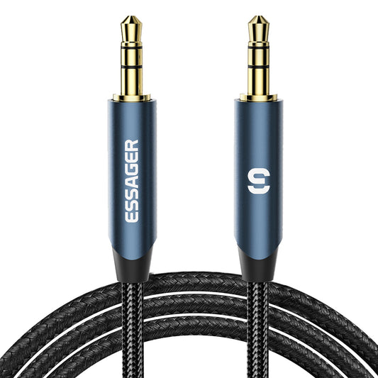Essager 3m Tangle Free Braided Audio Cable 3.5mm Jack Male to Male Extension AUX Cable - Blue