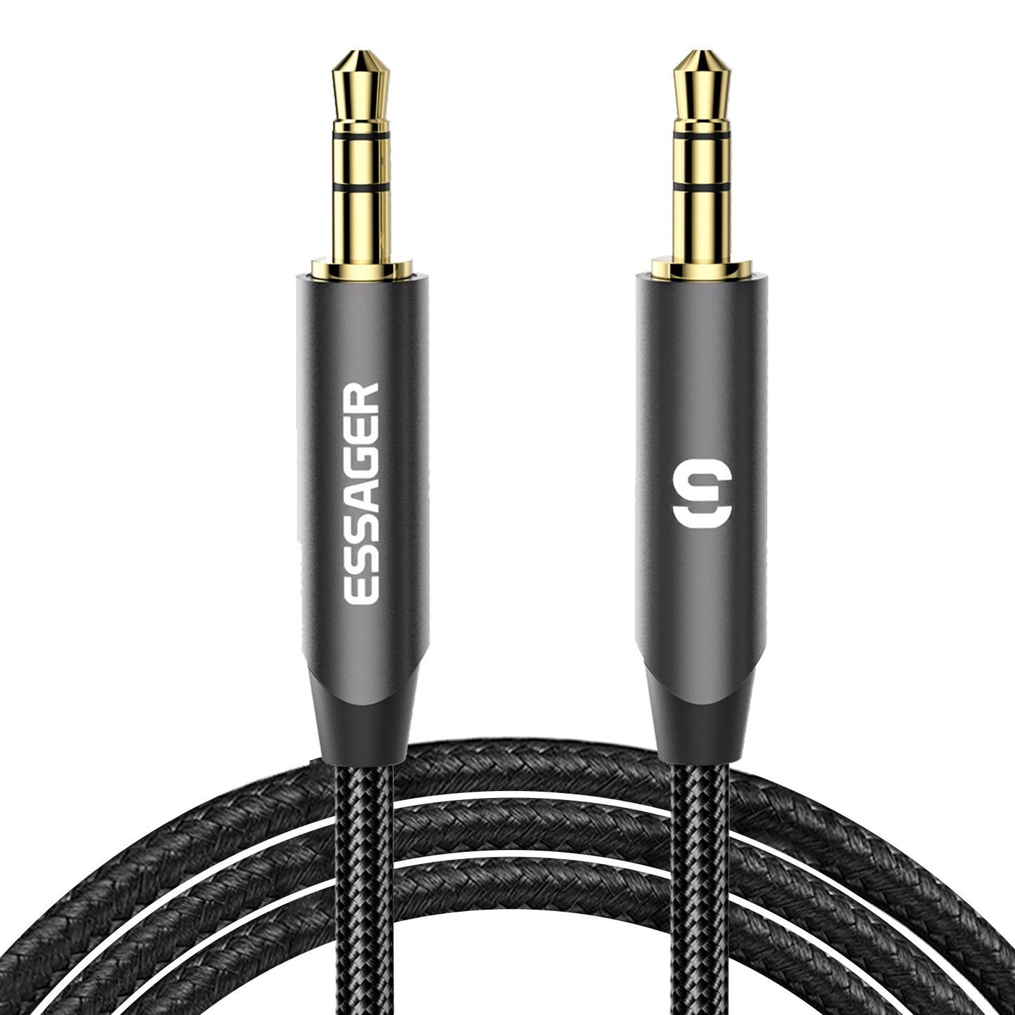 Essager 3m Tangle Free Braided Audio Cable 3.5mm Jack Male to Male Extension AUX Cable - Grey