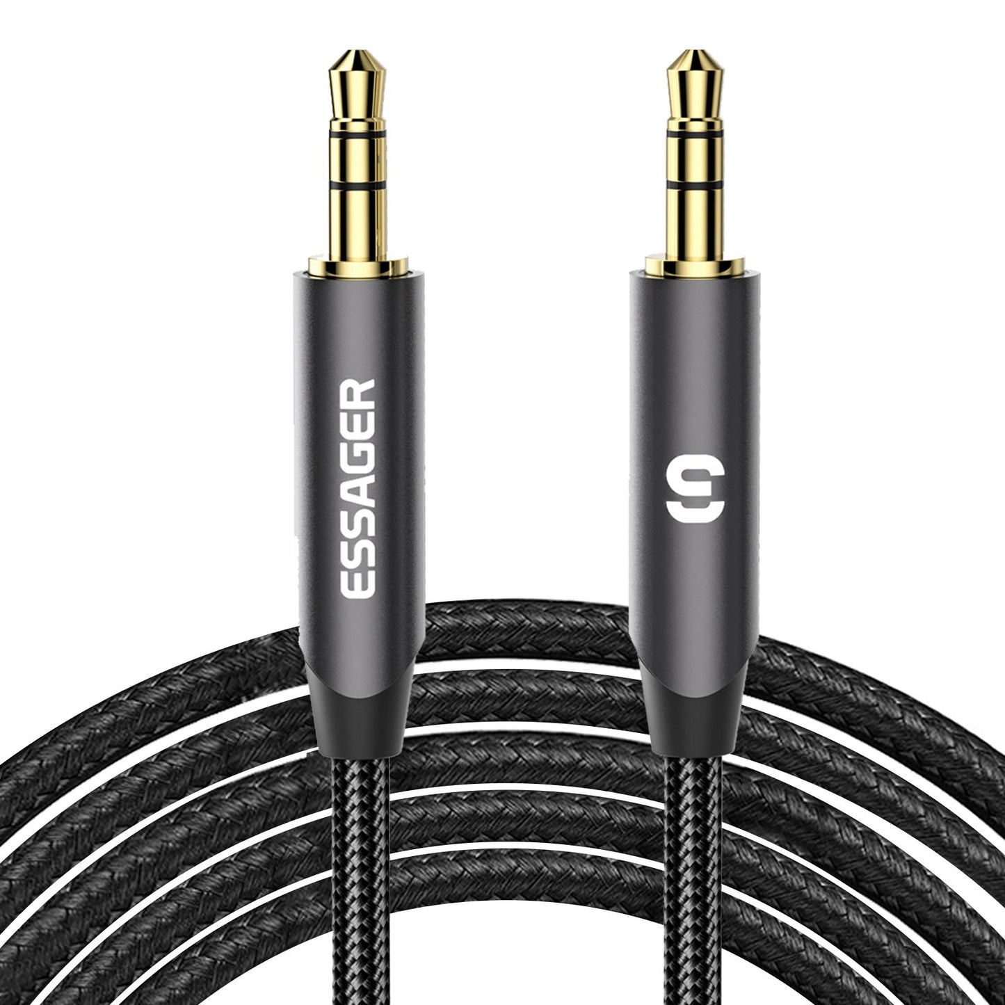 Essager 5m AUX Cable 3.5mm Jack Male to Male Extension Audio Speaker Cable for Car PC TV - Grey