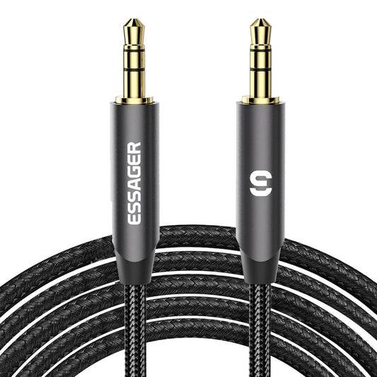 Essager 5m AUX Cable 3.5mm Jack Male to Male Extension Audio Speaker Cable for Car PC TV - Grey