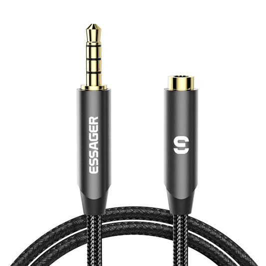 Essager 2m Audio Extension Cord Support Mic Function 3.5mm 4-Pole Male to Female AUX Cable