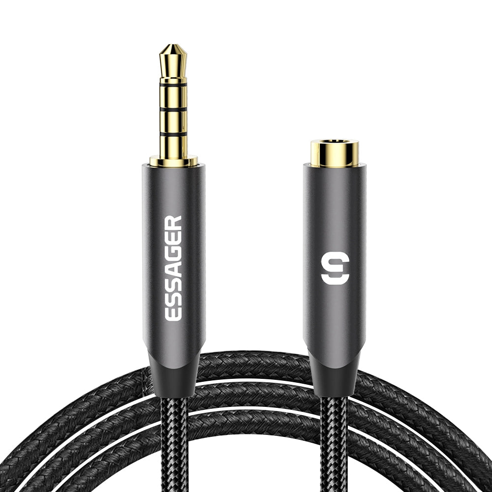 Essager 3m 3.5mm AUX 4-Pole Male to Female Audio Extension Cord Headphone Converter Cable for Smartphone Tablets Media Players