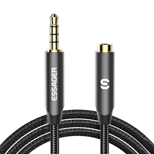 Essager 3m 3.5mm AUX 4-Pole Male to Female Audio Extension Cord Headphone Converter Cable for Smartphone Tablets Media Players