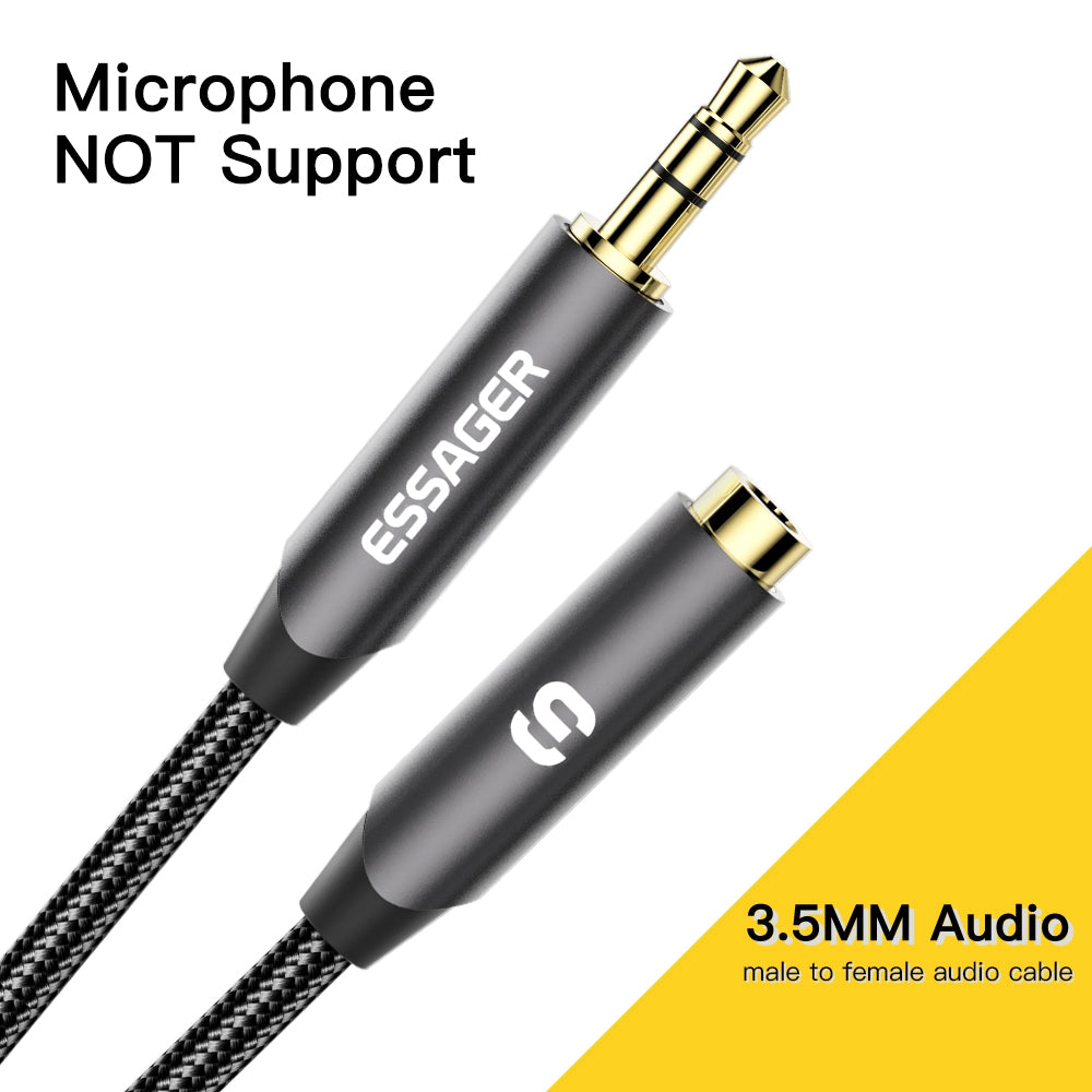 Essager 0.5m Audio Extension Cord 3.5mm 3-Pole Male to Female AUX Cable (without Mic Function)