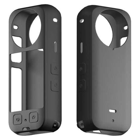 Uniqkart for Insta360 X3 Protective Cover, Panoramic Camera Scratch Resistant Soft Silicone Case - Black