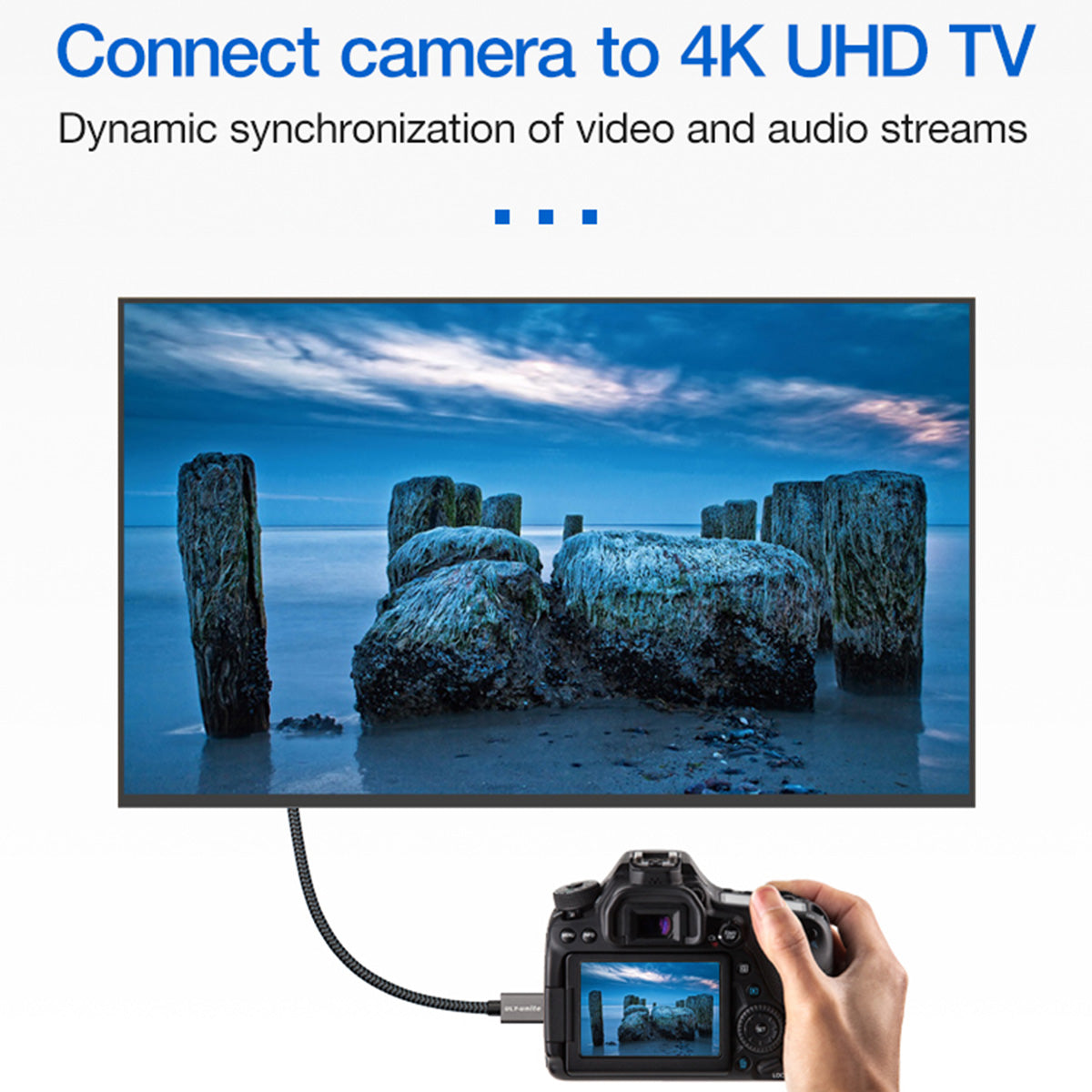 Uniqkart 3m High Speed Mini HDMI to HDMI Cable 4K 60HZ for Digital Camera PC Projector Monitor - Silver