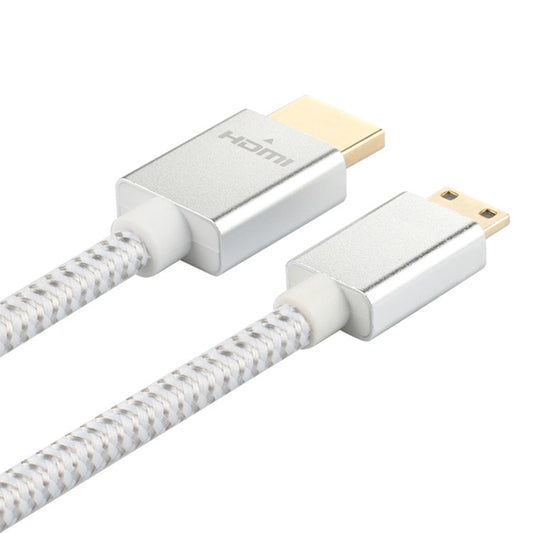 Uniqkart 1.2m 21Gbps High Speed 4K 60HZ Mini HDMI to HDMI Cable for Digital Camera PC Projector Monitor - Silver