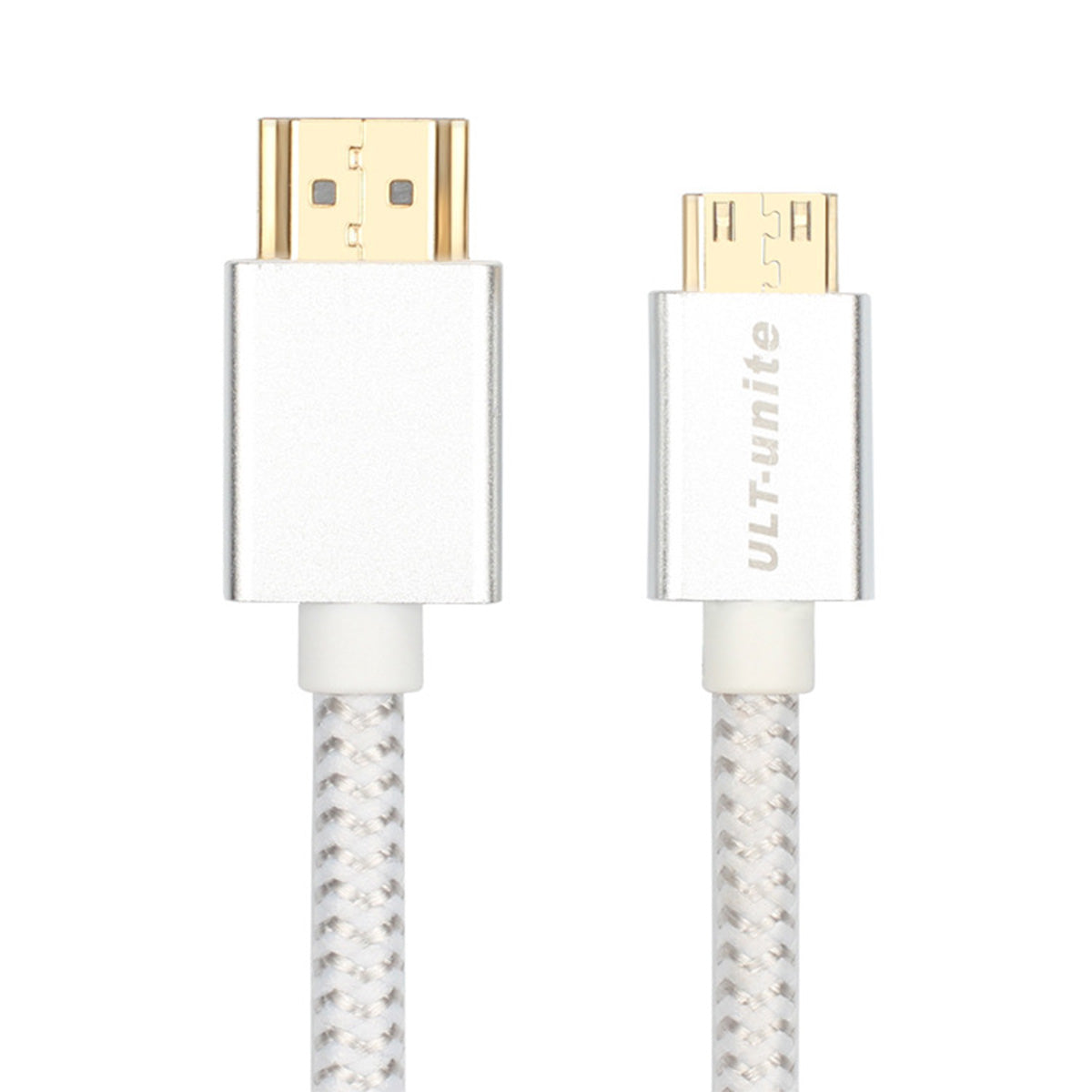 Uniqkart 1.2m 21Gbps High Speed 4K 60HZ Mini HDMI to HDMI Cable for Digital Camera PC Projector Monitor - Silver