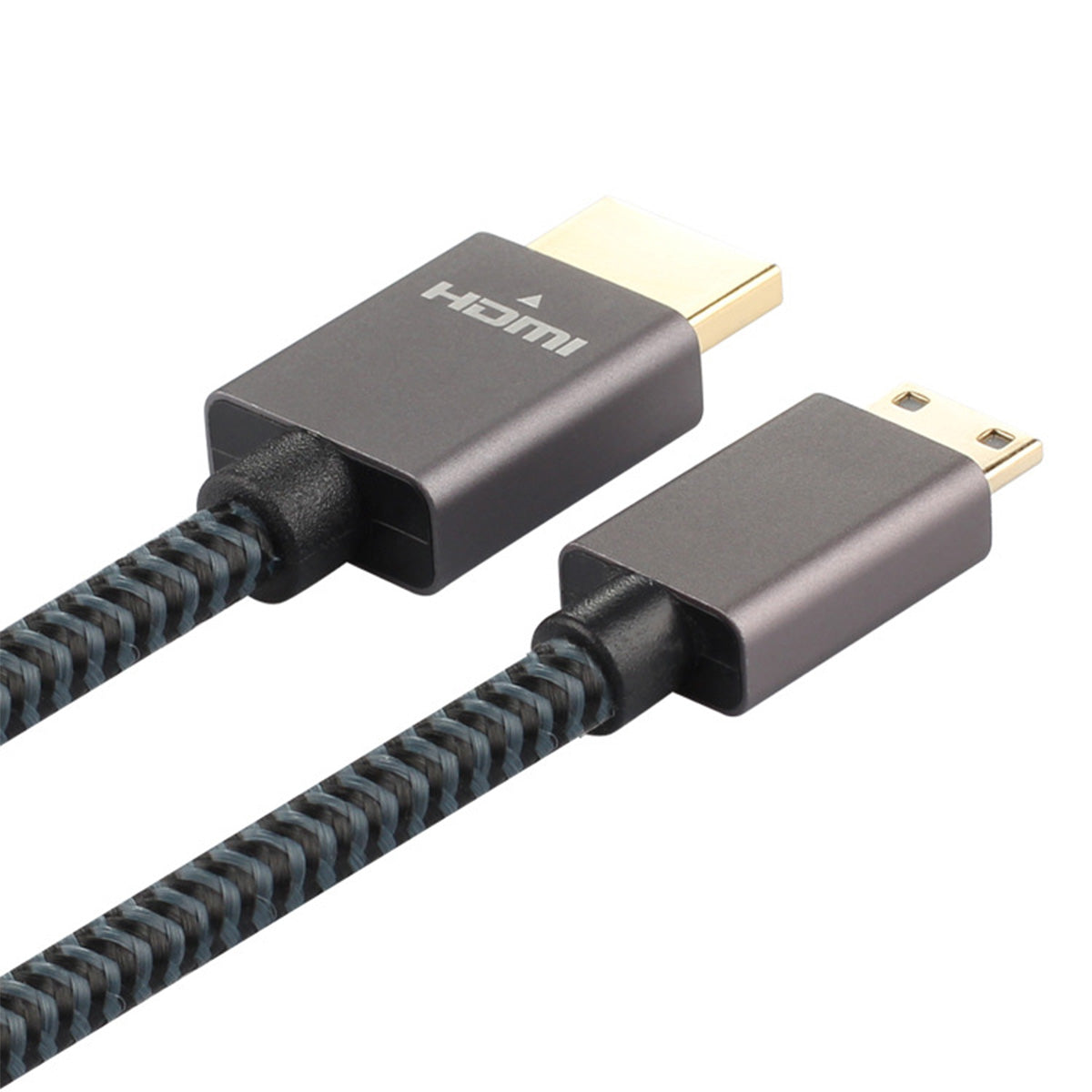 Uniqkart 2m Mini HDMI to HDMI Cable 4K 60HZ High Speed Data Transfer Cord for Digital Camera PC Projector Monitor - Grey