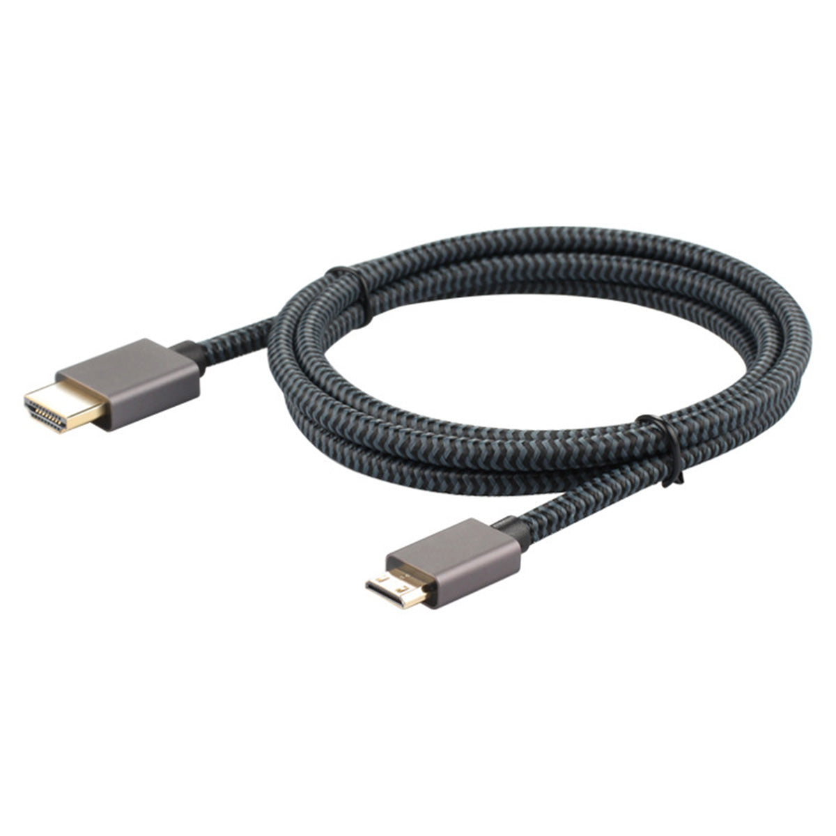Uniqkart 2m Mini HDMI to HDMI Cable 4K 60HZ High Speed Data Transfer Cord for Digital Camera PC Projector Monitor - Grey