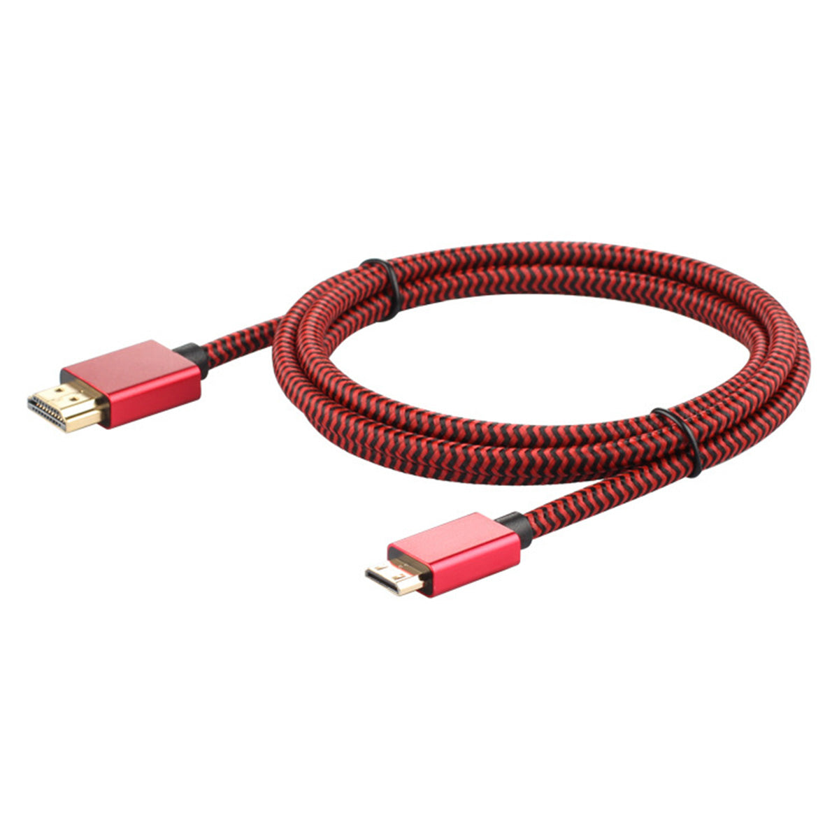 Uniqkart 2m Mini HDMI to HDMI Cable 4K 60HZ High Speed Data Transfer Cord for Digital Camera PC Projector Monitor - Red