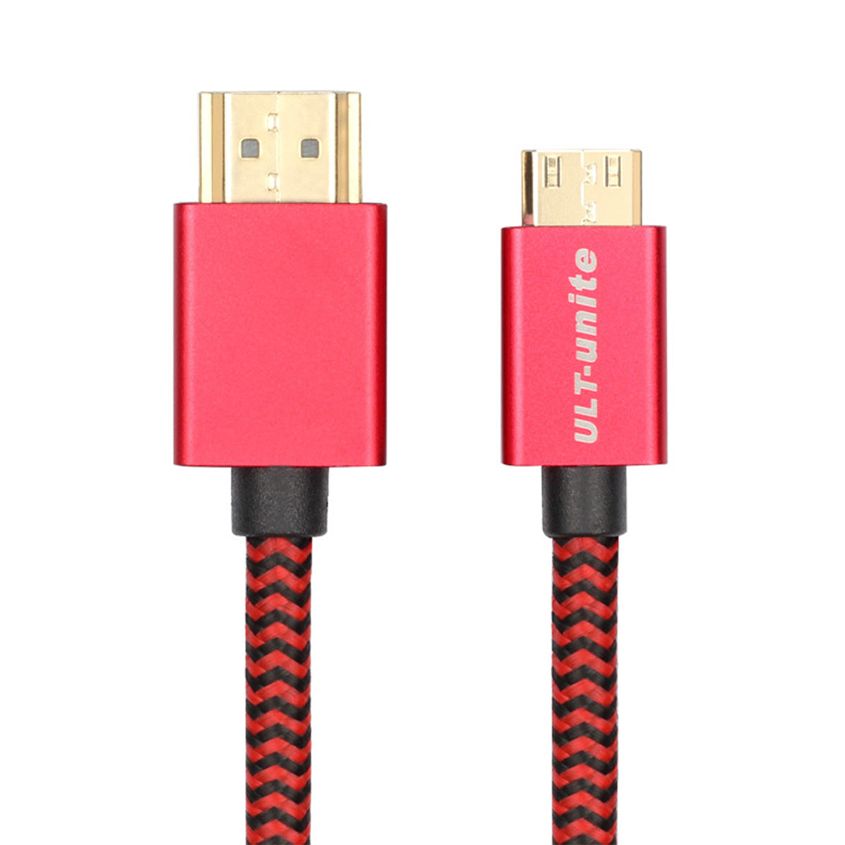 Uniqkart 2m Mini HDMI to HDMI Cable 4K 60HZ High Speed Data Transfer Cord for Digital Camera PC Projector Monitor - Red