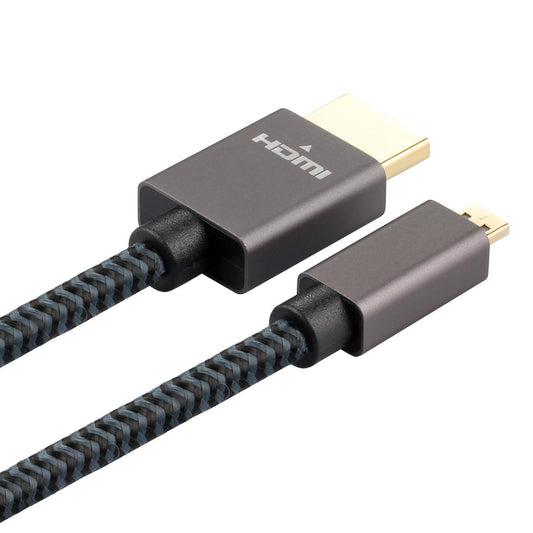 ULT-UNITE 2m Micro HDMI to HDMI 2.0 High-Definition Cable 4K/60Hz Video Audio Transmission Cord for HDTV Protector - Grey/Black