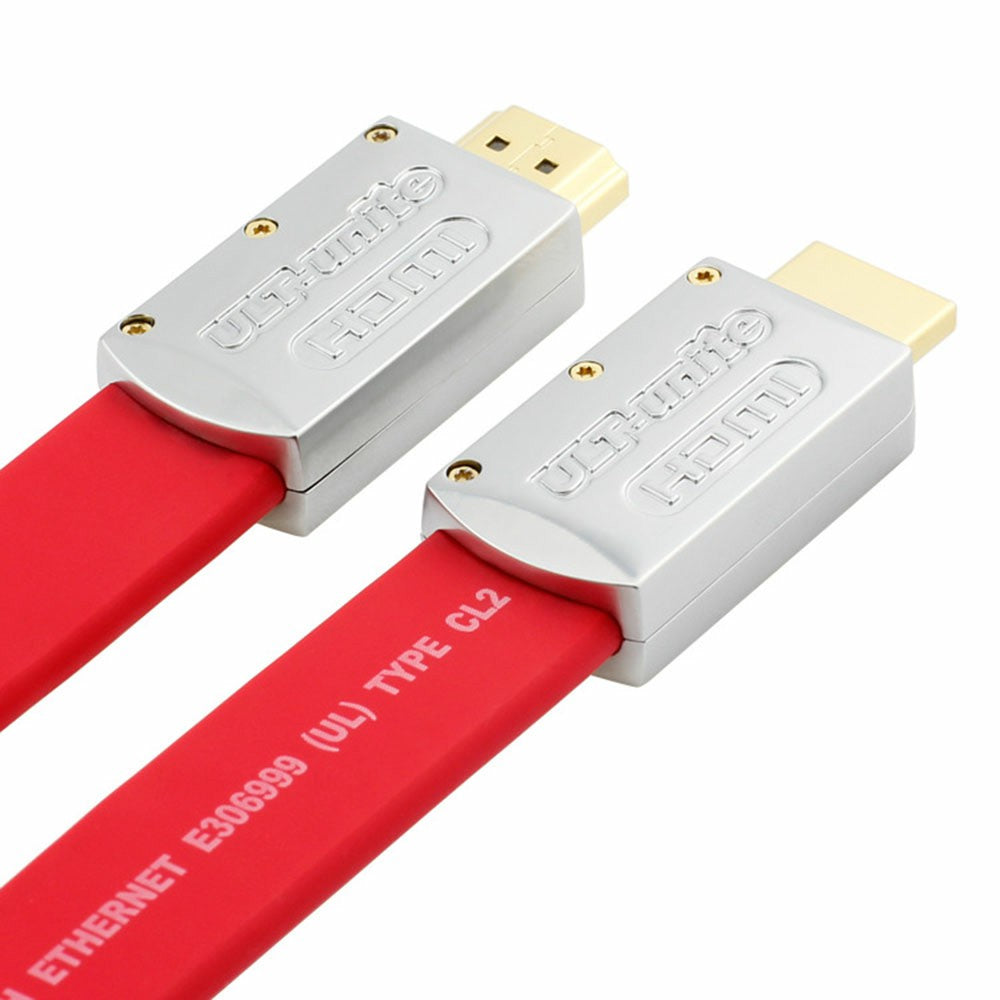 Uniqkart 10m HDMI 2.0 Gold Plated Connector Flat Cable 18Gbps 4K 60Hz for PC TV Projector Monitor