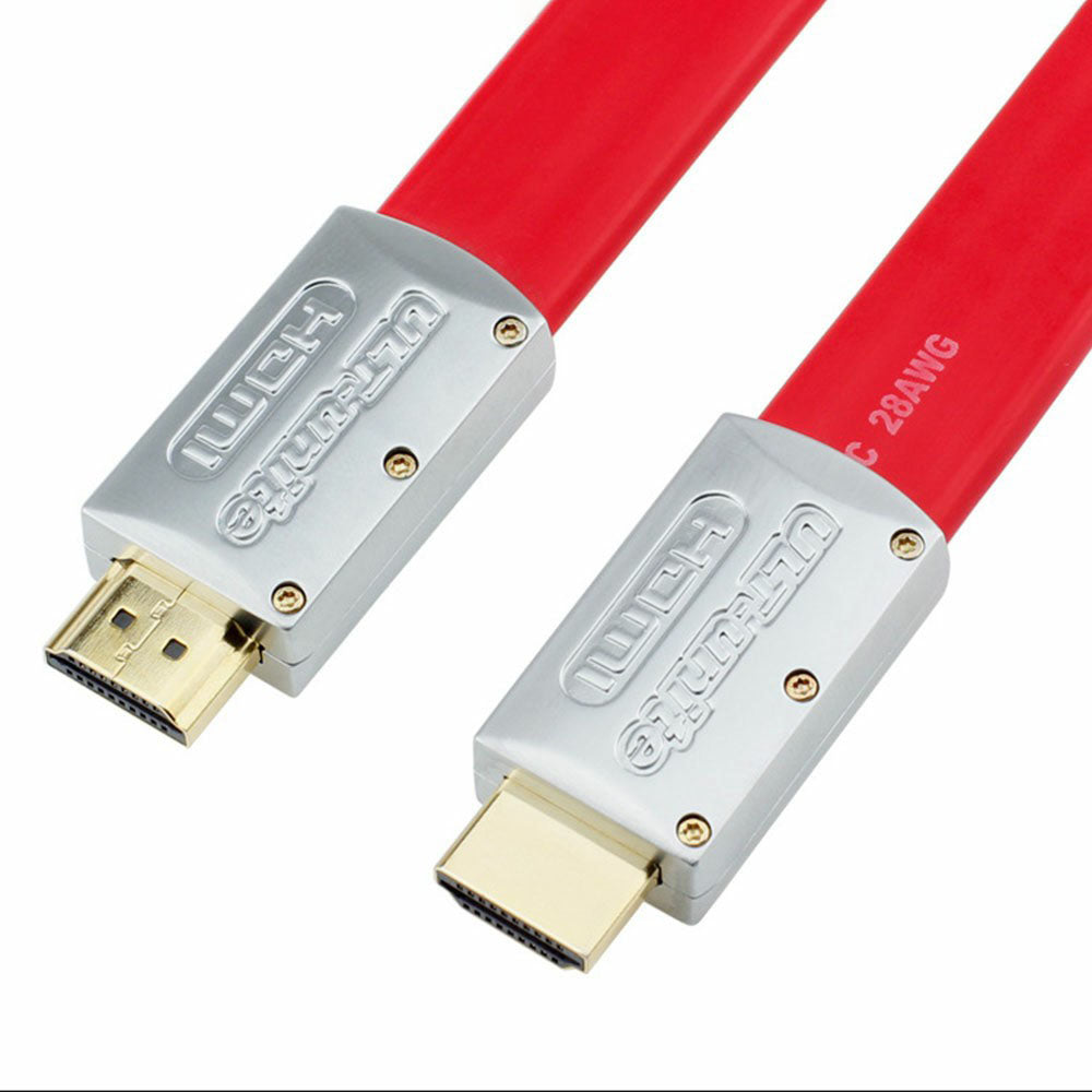 Uniqkart 10m HDMI 2.0 Gold Plated Connector Flat Cable 18Gbps 4K 60Hz for PC TV Projector Monitor