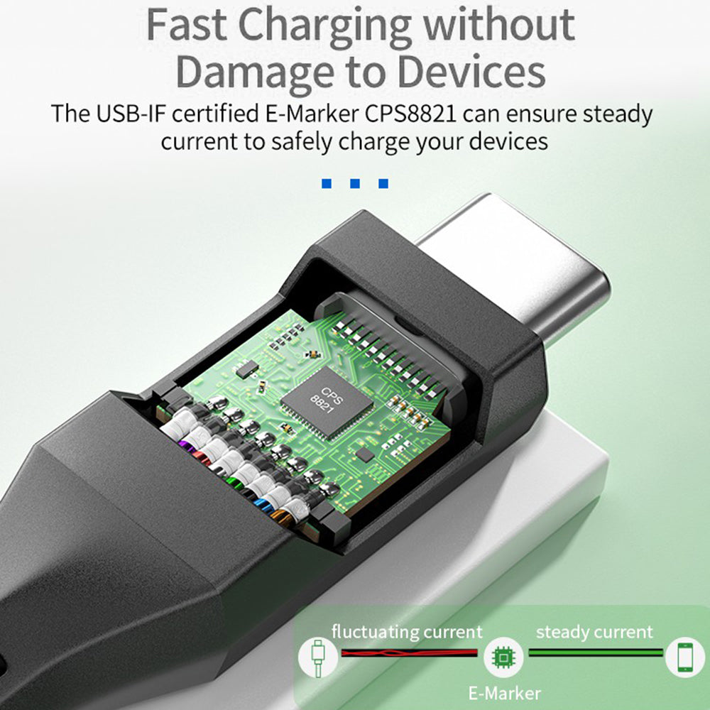 USB4 Cable Compatible with Thunderbolt 3 USB-IF PD3.0 100W Super Charging USB Cable 40Gbps High-speed Data Sync Cord (1m)