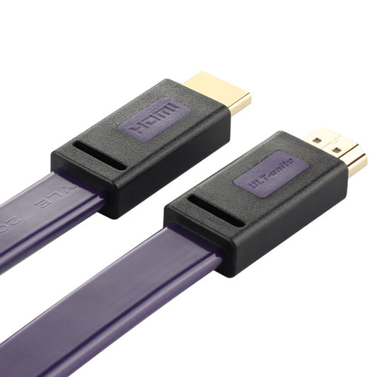 ULT-UNITE 1m HDMI 1.4 Flat Cable 10.2Gbps 4K 30Hz Cord for TV Projector Monitor - Black