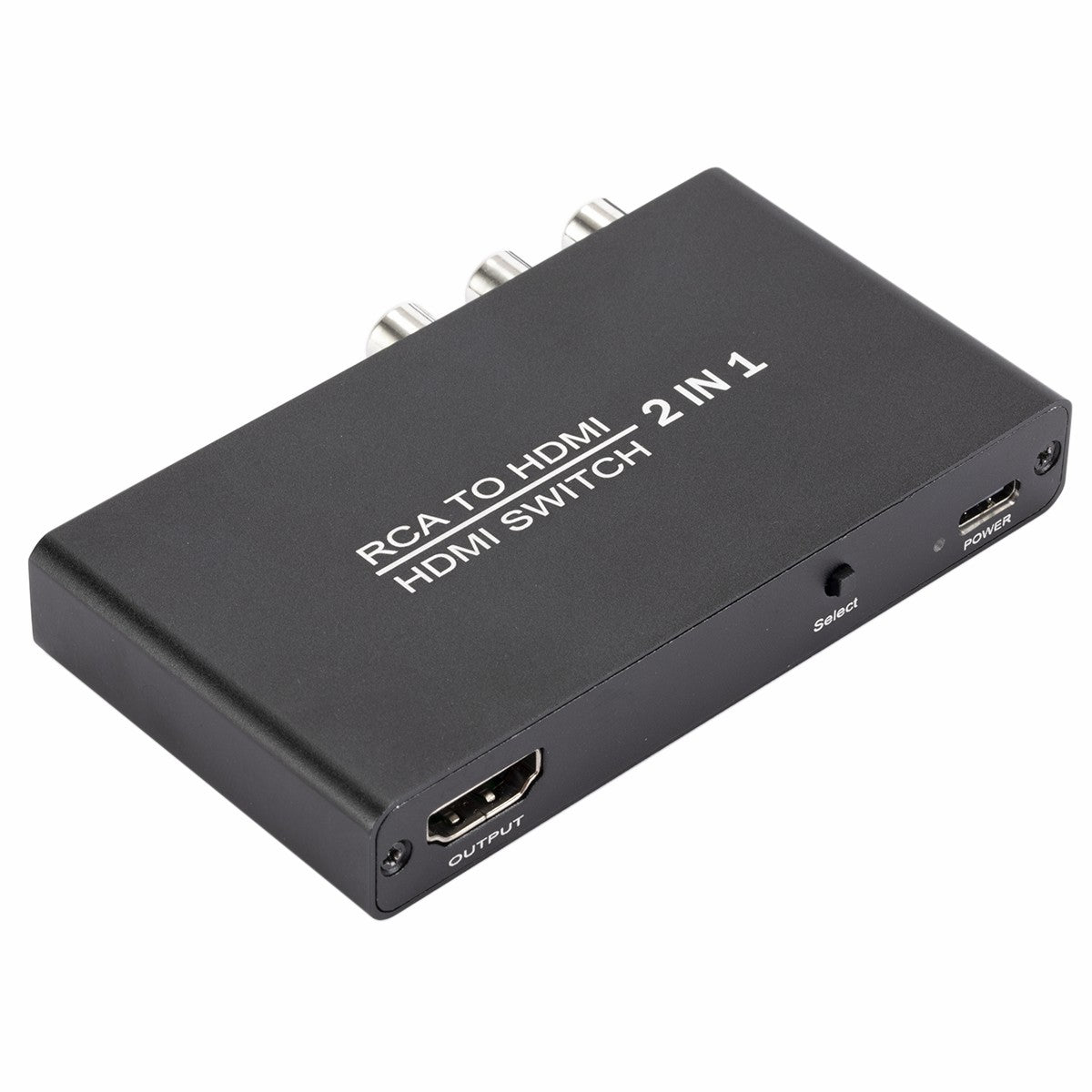 RCA to HDMI Converter 1 RCA + 2 HDMI Switcher Adapter Support 4K/30hz Video
